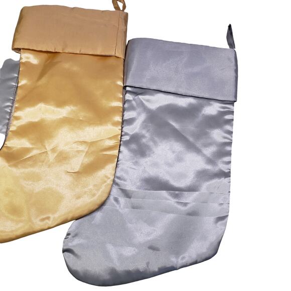 Metallic Christmas Stockings Gold Silver Sage Green Vintage Christmas Stocking - Picture 8 of 13